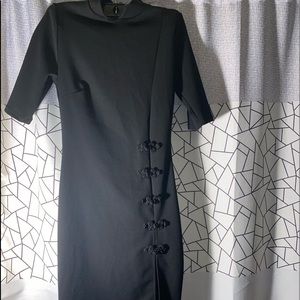 Black high neck dress